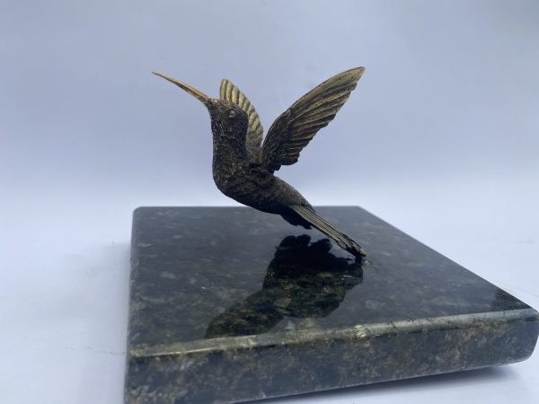 Colibri negro en bronce - Imagen 2